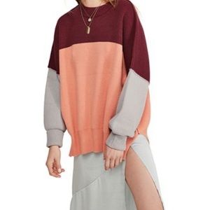 Free People EASY STREET Color Block Sweater